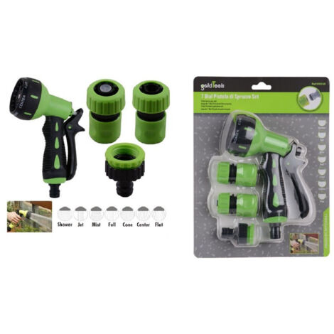 Kaela - Set 4 Pz Giardino Lancia A Pistola Spruzzo A 7 Getti Con Raccordi Da 1/2″ 90018 - (1/2)