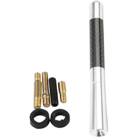 TRADE SHOP - Antenna Sportiva Universale Per Auto 12 Cm Accessori Ricambio Autoradio Argento -
