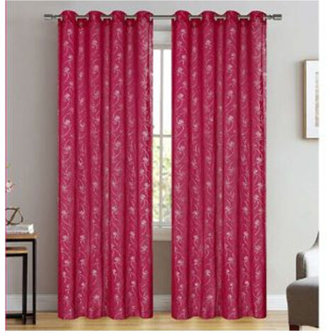 TRADE SHOP - Tenda Tullia Cuori Pannello Singolo 8 Borchie Porta Finestra Bastone 140x280 Cm - (1/2)