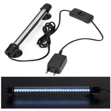 TRADE SHOP - Lampada D03 A Led Bianco Immergibile Per Acquari 30 Cm 1.5 W Acqua Con Ventose -