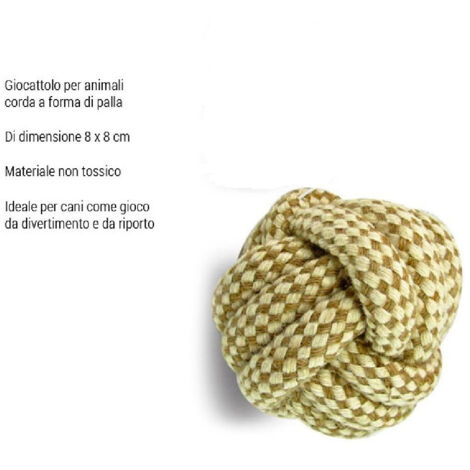 TRADE SHOP - Giocattolo Per Cani Palla A Forma Di Corda 8 X 8 Cm Gioco E Addestramento -