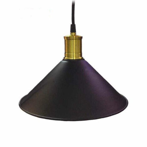 TRADE SHOP - Lampadario A Sospensione Stile Industriale Paralume Nero Rame Lampada Attacco E27 - (1/2)
