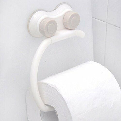 TrAdE Shop Traesio - Porta Rotolo Portarotolo Carta Igienica Accessorio Bagno Con Attacco A Ventosa -
