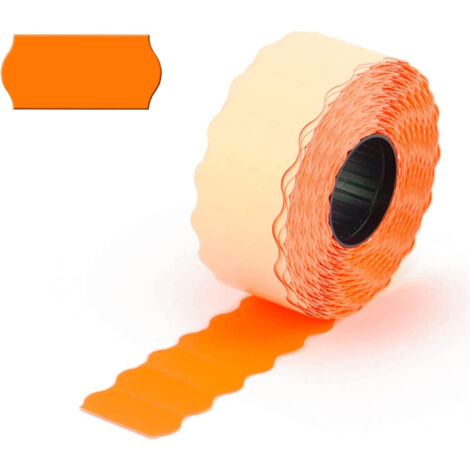 TrAdE Shop Traesio - Set 10 Rotoli Arancione Etichette Prezzatrice Segnaprezzo 26x12mm Negozio Ufficio - (1/5)