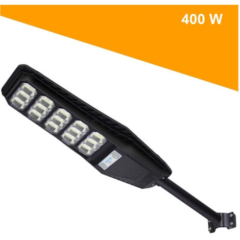 TRADE SHOP - Lampione Stradale Luce Energia Solare Led 400watt Sensore Pir Staffa Telecomando -