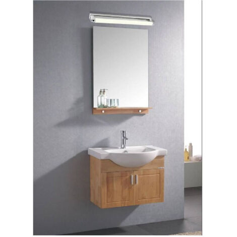 TRADE SHOP - Applique Led Lampada Da Specchio Lineare 7 Watt 45cm Bagno Luce 4000k 6500k F02 - -Bianco Naturale      -