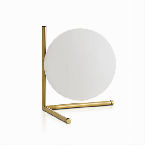 TRADE SHOP - Lampada Comodino Minimalista Lume Decorativo In Metallo Bronzo Sfera Abs G9 D34 -