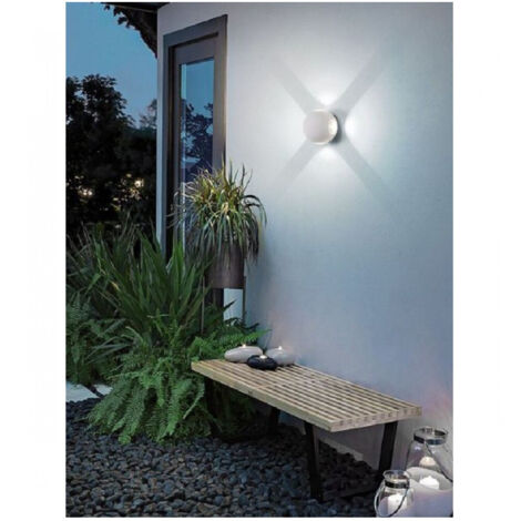 TRADE SHOP - Applique Muro A Sfera 4 Fasci Di Luce Esterno Bianco Luce 3000k 6000k 4000k Es58 - -Bianco Freddo      -