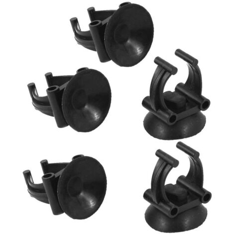 TRADE SHOP - Ventosa Nero 8 Pezzi Clip 3cm Tubo 6433 Acquario Ventose Portafiltri Pompa -