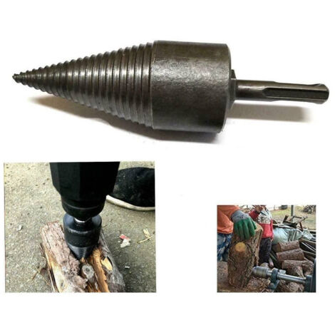 Set 3 Punte Spaccalegna Per Trapano 38-50mm - Acciaio Carbonio Con Gambi Diversi Per Legna Da Ardere