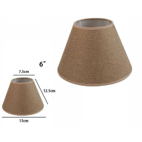 TRADE SHOP - Paralume Conico Cilindro Classico Ricambio Per Lampada E Applique In Tessuto Tnt - Marrone -6" -