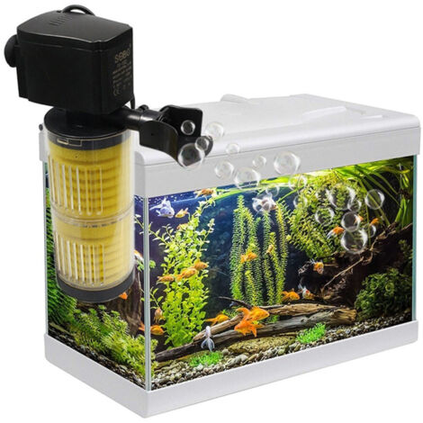 TRADE SHOP - Filtro Interno Per Acquario Acquari Pesci 2 Stadi Filtro 800l/h 9 Watt Fe-902 -