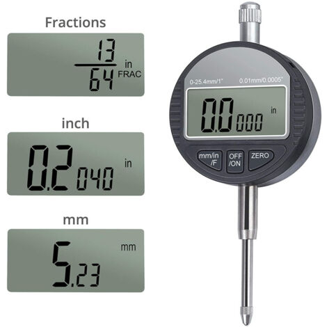 Comparatore Digitale Centesimale Neoteck 0-25,4mm - Base Magnetica, Display LCD, Conversione Pollici/mm - Foto 13