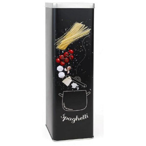 Zeller Barattolo In Metallo Decorativo "Tea" - Crema E Antracite - 11,3x16,5 Cm