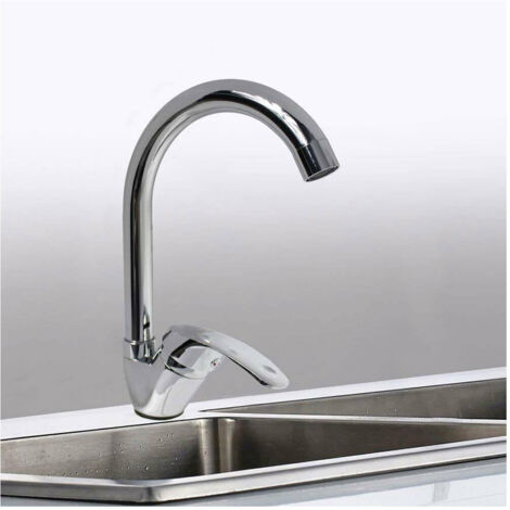 TRADE SHOP - Rubinetto Per Lavello Da Cucina A Canna Alta Miscelatore In Ottone Cromato 52334 - (1/2)