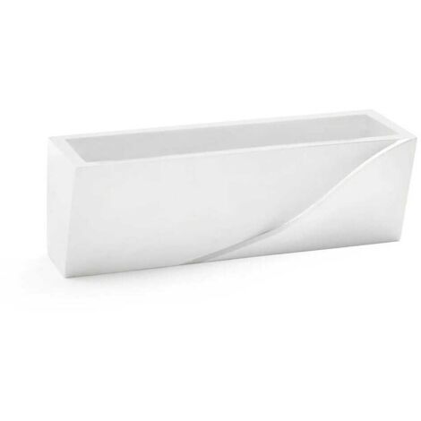 TRADE SHOP - Applique In Gesso Rettangolare Intaglio Doppia Luce Led Attacco G9 Parete Gs-e78 -