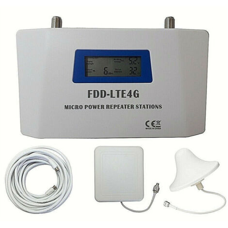 TRADE SHOP - Kit Ripetitore Amplificatore Booster Segnale Antenna Gsm Dcs 4g Fdd-lte -