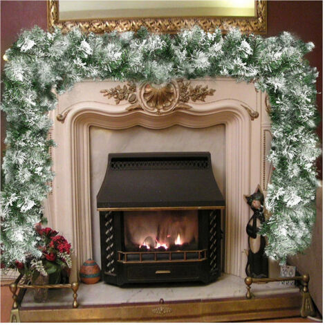 TrAdE Shop Traesio - Ghirlanda Natalizia Innevata Albero Natale Decorazioni Natalizie 270cm 200 Punte -