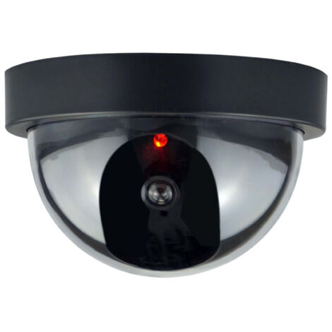 TRADE SHOP - Telecamera Finta Con Led Lampeggiante Dome Camera Videosorveglianza Soffitto -