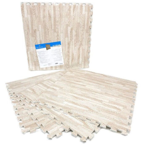 TRADE SHOP - Set 4 Pz Piastrella Eva Effetto Parquet 60x60cm Tappeto Puzzle Tappetino 194692 -