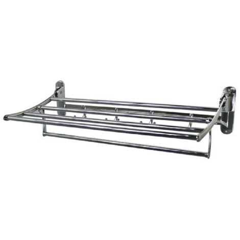 Tangkula Mensola Con Portasciugamani Da Parete Per Bagno – 2 Ripiani E 2 Barre – Ferro Cromato 44,8x22,9x54,9 Cm