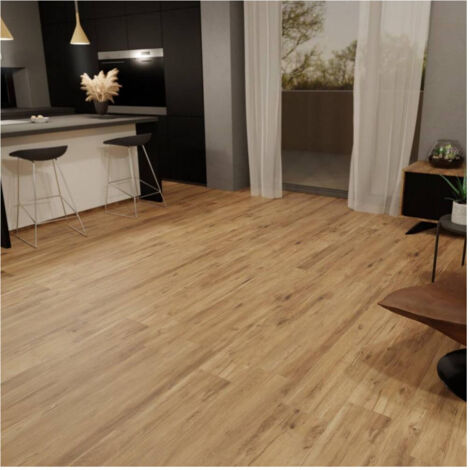 TRADE SHOP - Pavimento Finto Parquet Effetto Legno Naturale Rovere Piastrelle Adesive 15x90cm -