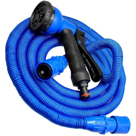 TRADE SHOP - Tubo Da Giardino Estensibile Allungabile Con Pistola Annaffiatore 15 Metri -