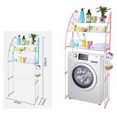 TRADE SHOP - Organizer Mensole Scaffale Sopra Lavatrice Wc Bagno Salvaspazio -