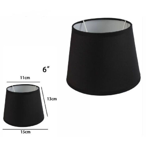 TRADE SHOP - Paralume Conico Cilindro Cappello Ricambio Per Lampada E Applique In Tessuto Tnt - Nero   -6"   -