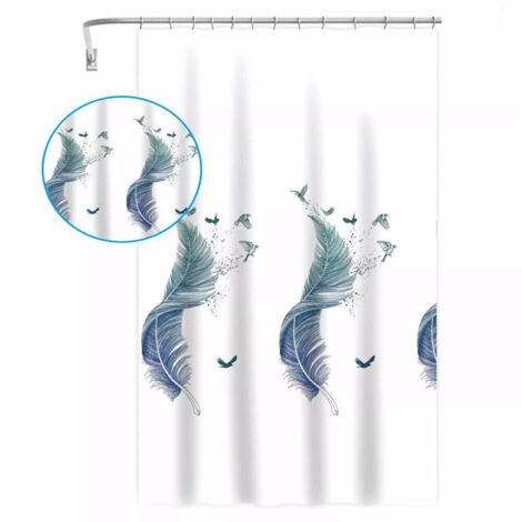 Cleafe - Tenda Per Doccia Bagno Stampa Garden Fiori Floreale 240x200cm Con 12 Ganci 87570 86522130