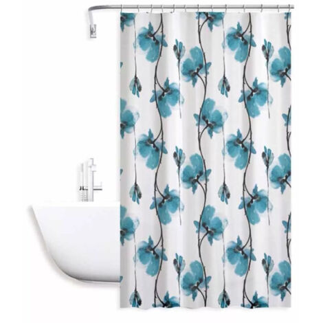 RosieLily Bathrules - Set di tende da doccia con 12 ganci, impermeabile
