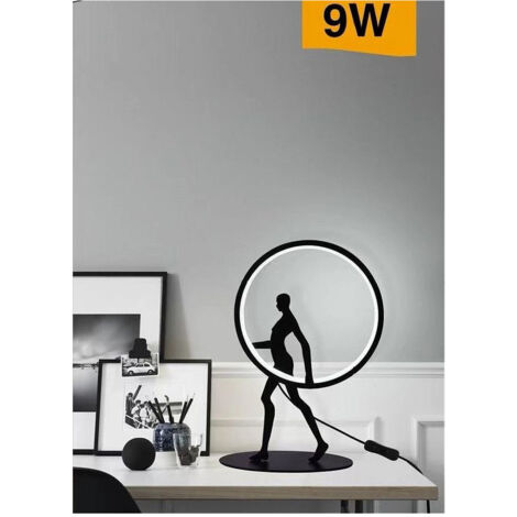 TrAdE Shop Traesio - Lampada Da Tavolo 9w Scultura Corpo Uomo A Led Lume Luce 3000k 4000k 6500k D02-n - -Bianco Freddo - (1/5)