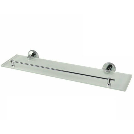 TRADE SHOP - Mensola In Acciaio Vetro Da Muro Fissaggio Viti Colla Mastice Arredo Bagno 52196 -