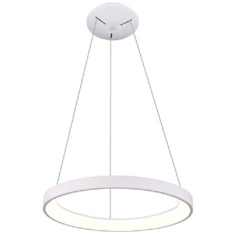 TRADE SHOP - Lampadario Pendente Led 60 Watt Cct Lampada Sospensione Circolare 78cm Luci 230v - Bianco (1/2)