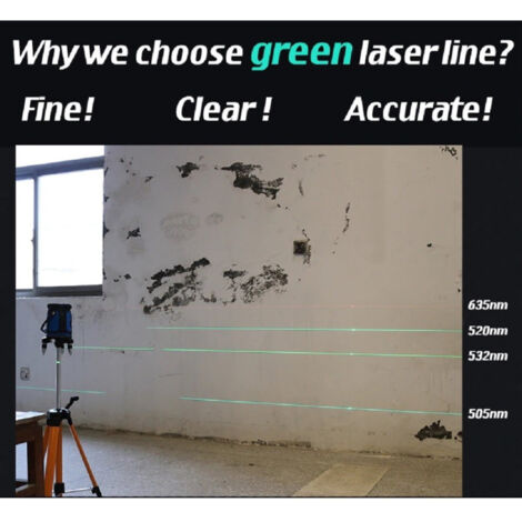 Trade Shop - Livella Laser Tracciatore Autolivellante 360º Rotazione Bolla Digitale 5 Linee -