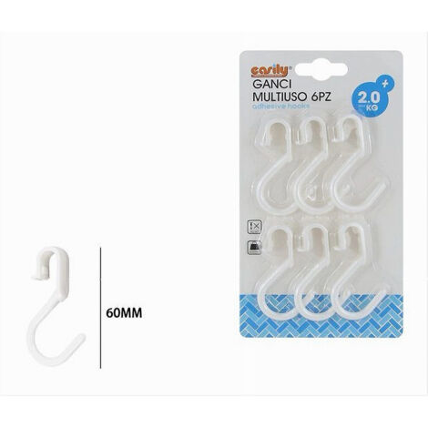 Swatowot 20 ganci da appendere a forma di S per cucina, bagno, camera da letto e ufficio (20 pezzi, piccolo, nero