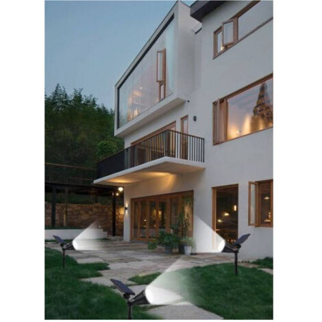 TRADE SHOP - Faretto Picchetto Pannello Solare 3watt Faro Crepuscolare Luce 6500k 3000k So-gd - -Bianco Freddo -