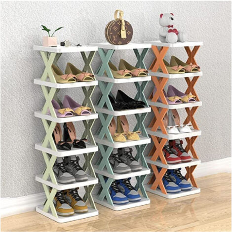 Scarpiera Pieghevole In Bambù 4 Livelli - Organizer Da Appoggio Per Scarpe, Libri E Decorazioni