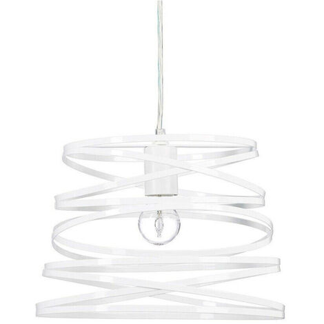 TRADE SHOP - Lampadario A Sospensione Moderno Paralume Metallo A Vortice Traforato Bianco A08 -