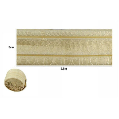 TRADE SHOP - Rotolo Carta Adesiva Per Parati Mobili Greca Stampa 3d Dorata 8cm X 2.3mt 69222 -