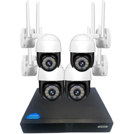 TRADE SHOP - Set 4 Fotocamere Telecamera Impermeabili Con Registratore Professionale Q-s4000 - (1/4)
