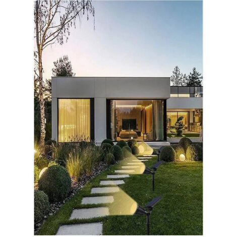 TRADE SHOP - Faretto Picchetto Pannello Solare 3watt Faro Crepuscolare Luce 6500k 3000k So-gd - -Bianco Caldo -