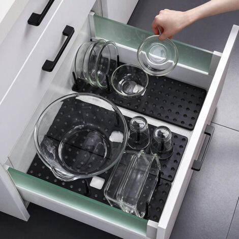 12 Divisori Per Frigorifero Con Clip A Scatto - Organizer Regolabile Per Cucina, Cassetti, Bianco