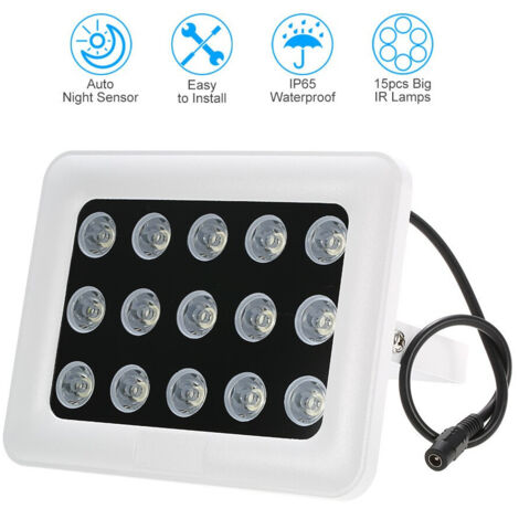 TRADE SHOP - Illuminatore Faretto Infrarossi Per Telecamera 15 Led Ir 900 Lm Per Telecamere - (1/5)