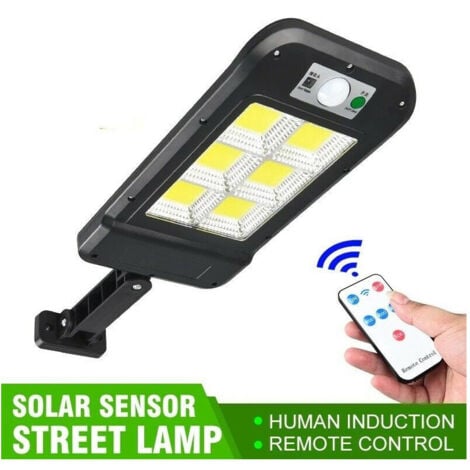 TrAdE Shop Traesio - Faro Lampione Stradale Pannello Solare Fotovoltaico Sensore 160 Led Cob Hs-8013 -