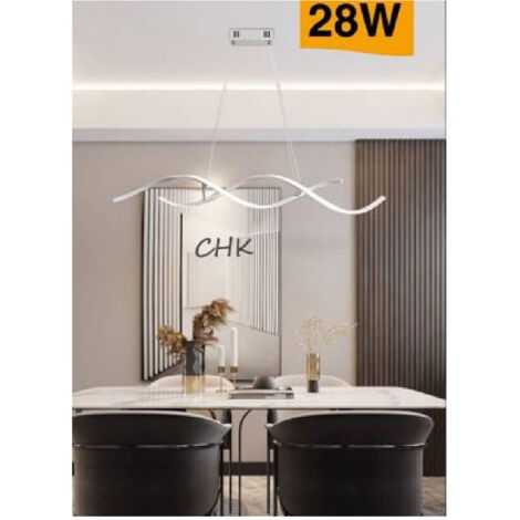 TRADE SHOP - Lampadario Soffitto Led Onde Intrecciate Moderno 28w Luce 3000k 6500k 4000k B56b - -Bianco Naturale -