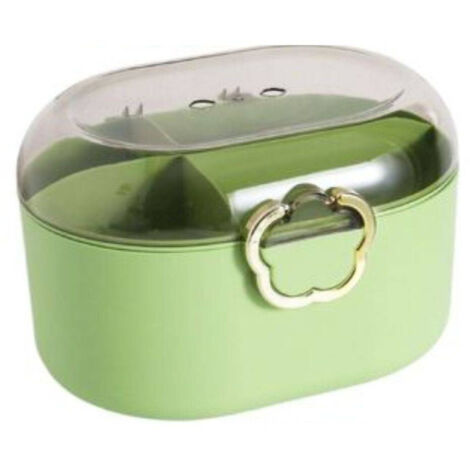 TrAdE Shop Traesio - Contenitore Organizzatore Per Cassetti Arredamento Colore Verde Dim. 27x24x18 Cm - (1/2)