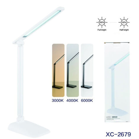 TRADE SHOP - Lampada Led Luce Dimmerabile Scrivania Tavolo Ufficio Braccio Pieghevole Dt-2679 -