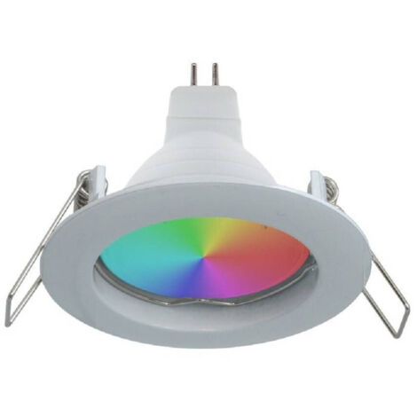 TRADE SHOP - Faretto Led Rgb+6000k 6 W 12v Incasso 6cm Tondo Rgbw Effetti Luce Colorata Barca - Bianco