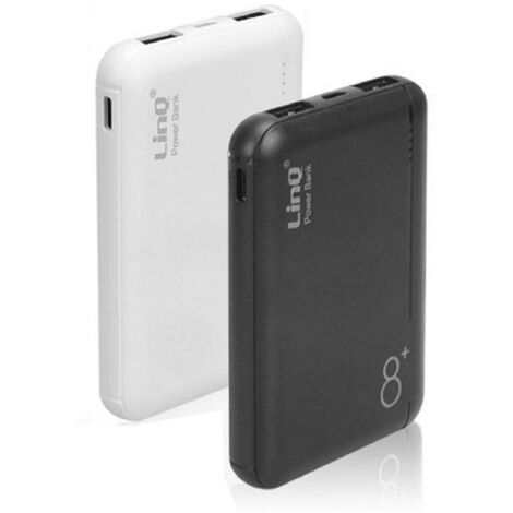 TRADE SHOP - Power Bank Sottile Batteria Supplementare 8000 Mah Doppia Usb Cavo 3in1 Tt-8000+ -